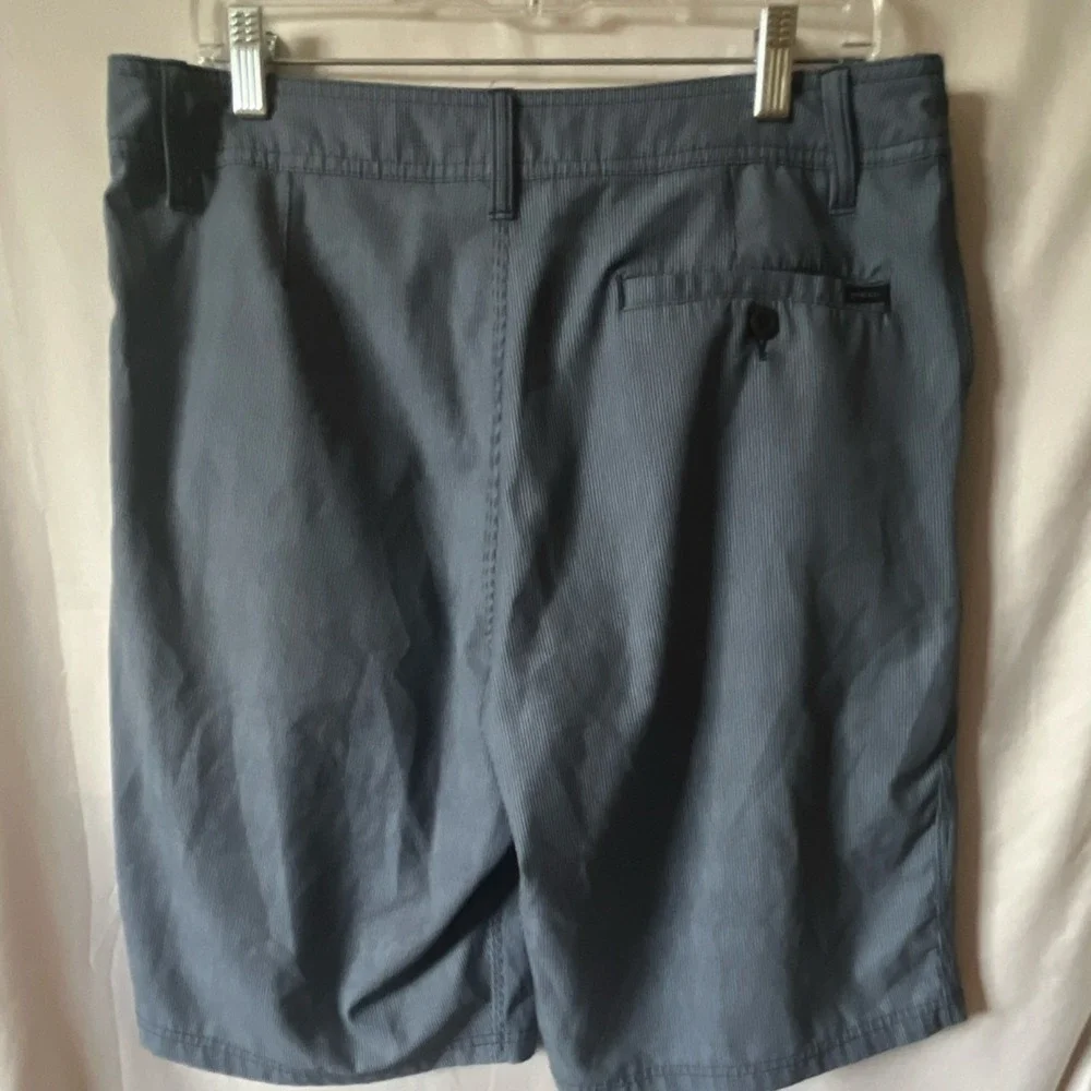 O'Neill Men's Gray and Navy Blue Pinstripe Chino Shorts Polyester 32W